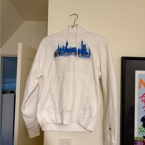 Champion White Hoodie with Drawstring